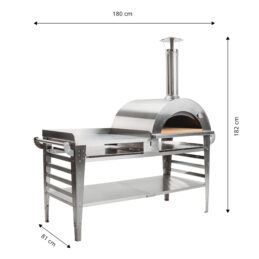 GrillSymbol pizzaahi koos suure aluslauaga Pizzo-XL-set-inox