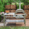 GrillSymbol Wood Fired Pizza Oven with Stand and Side Table Pizzo-XL-Set-inox GrillSymbol Wood Fired Pizza Oven with Stand and Side Table Pizzo-XL-Set-inox